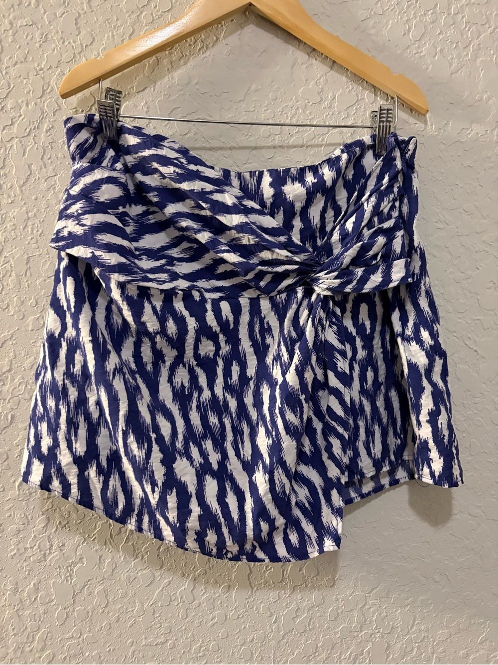 Zara Preppy Geometric Wrap Mini Skort Womens Sz L Casual Asymmetric 90s